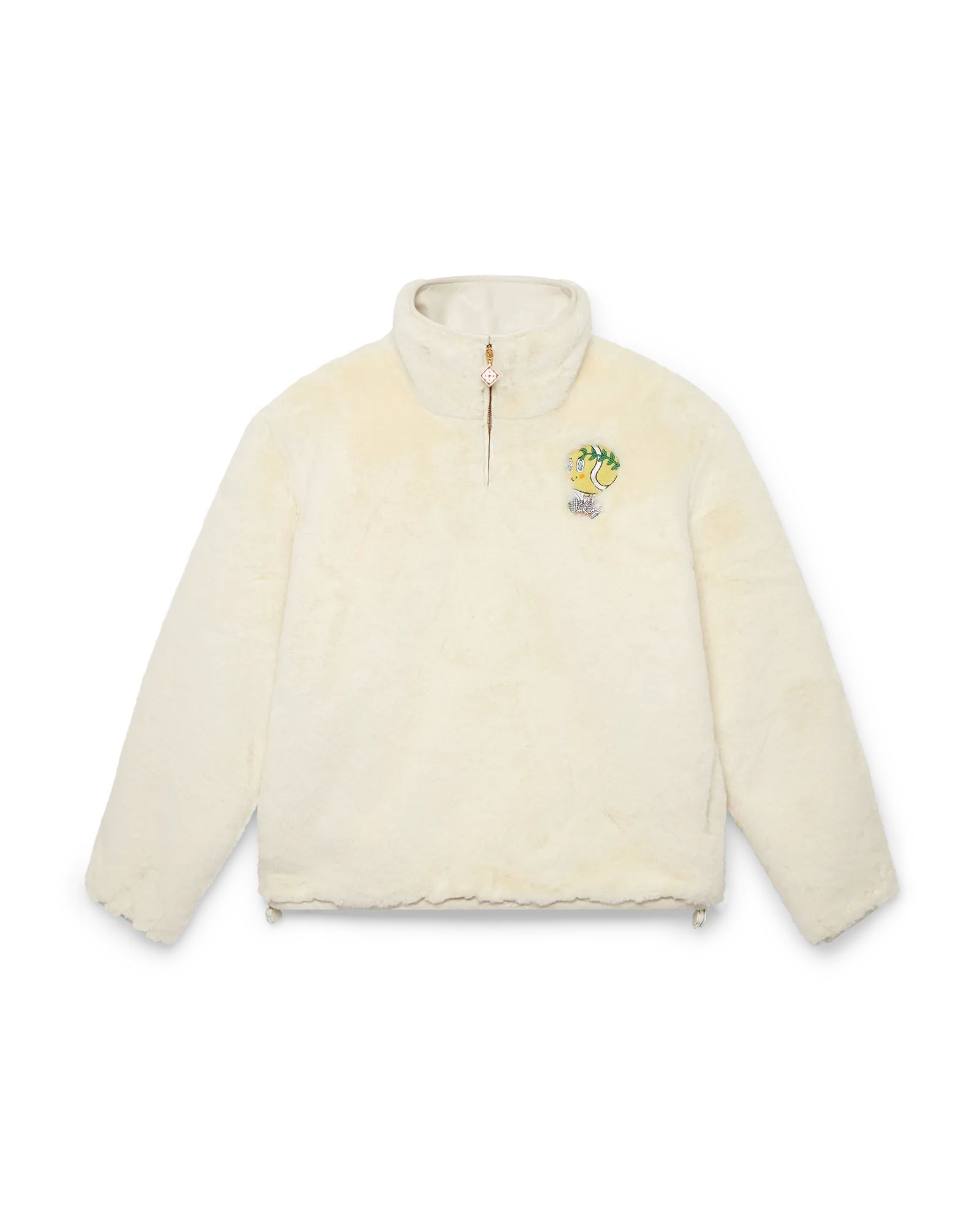 Tennis Mascot Quarter Zip Faux Fur Jacket | Casablanca Paris