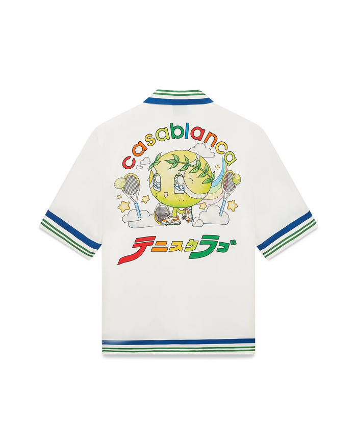 Tennis Mascot Short Sleeve Silk Twill Shirt