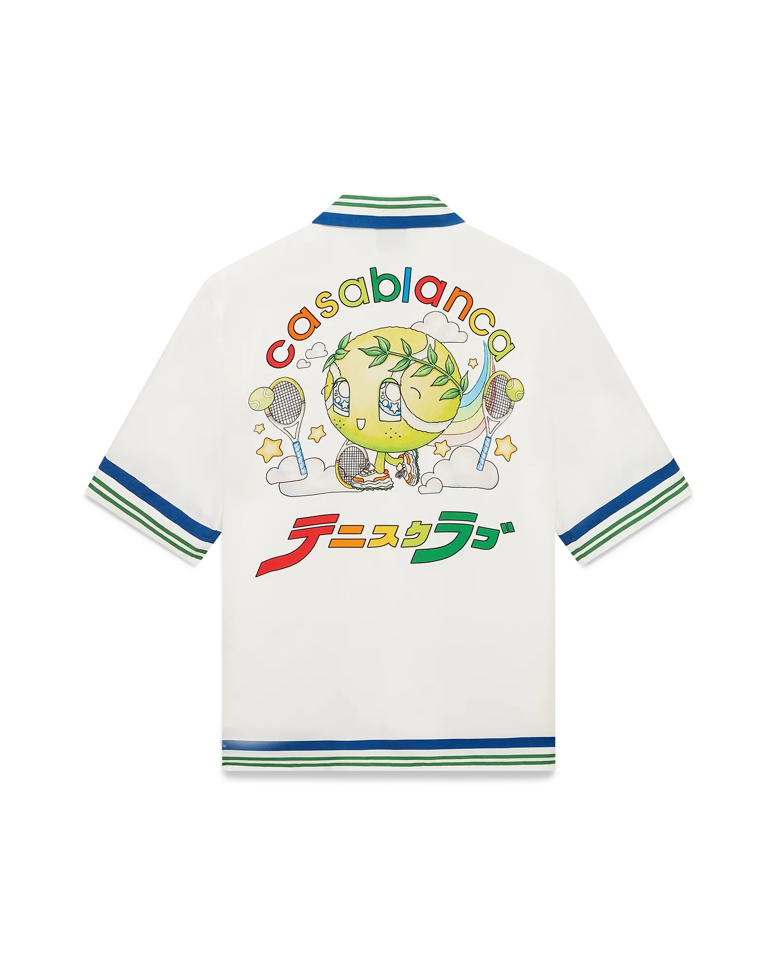Tennis Mascot Short Sleeve Silk Twill Shirt | Casablanca Paris