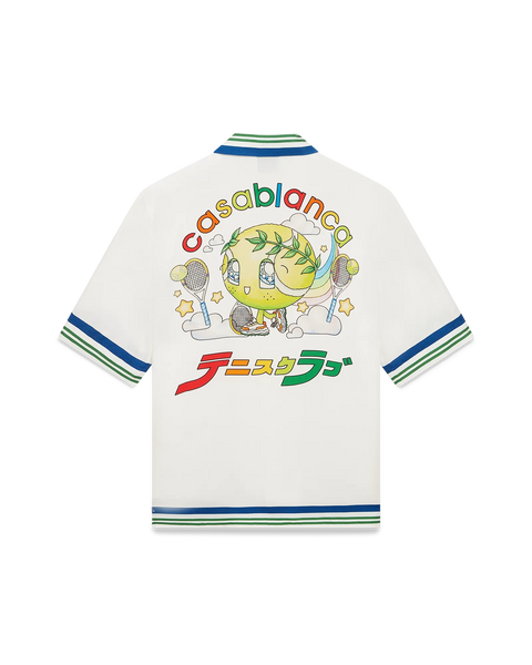 Tennis Mascot Short Sleeve Silk Twill Shirt | Casablanca Paris