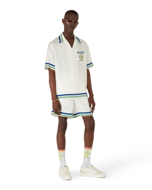 Tennis Mascot Short Sleeve Silk Twill Shirt