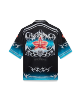 Blades  Short Sleeve Silk Satin Shirt