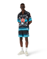 Blades  Short Sleeve Silk Satin Shirt