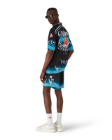 Blades  Short Sleeve Silk Satin Shirt