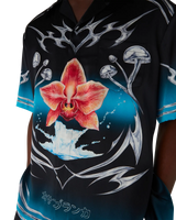 Blades  Short Sleeve Silk Satin Shirt