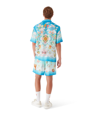 Kawaii Motif Short Sleeve Silk Twill  Shirt