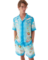 Kawaii Motif Short Sleeve Silk Twill  Shirt