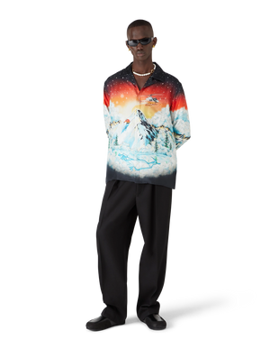 Ski Lake  Long Sleeve Silk Twill Shirt