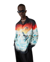 Chemise à manches longues en sergé de soie Ski Lake