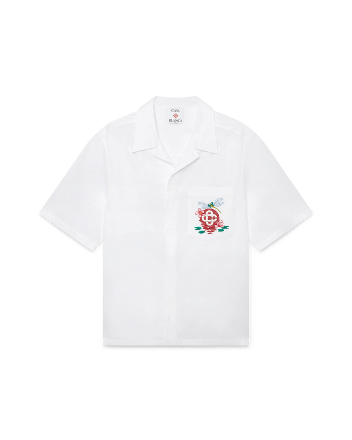 Cotton Poplin Embroidered Short Sleeve Shirt