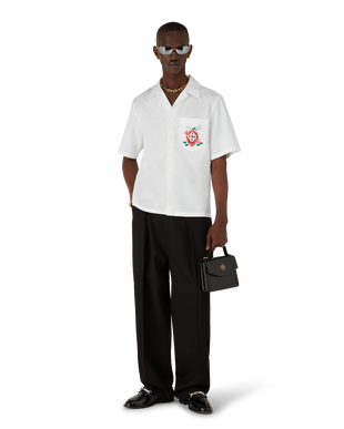 Cotton Poplin Embroidered Short Sleeve Shirt