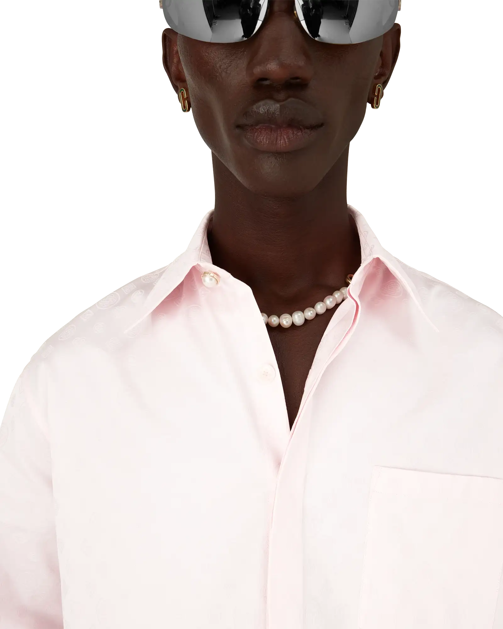 Cotton Monogram Long Sleeve Shirt