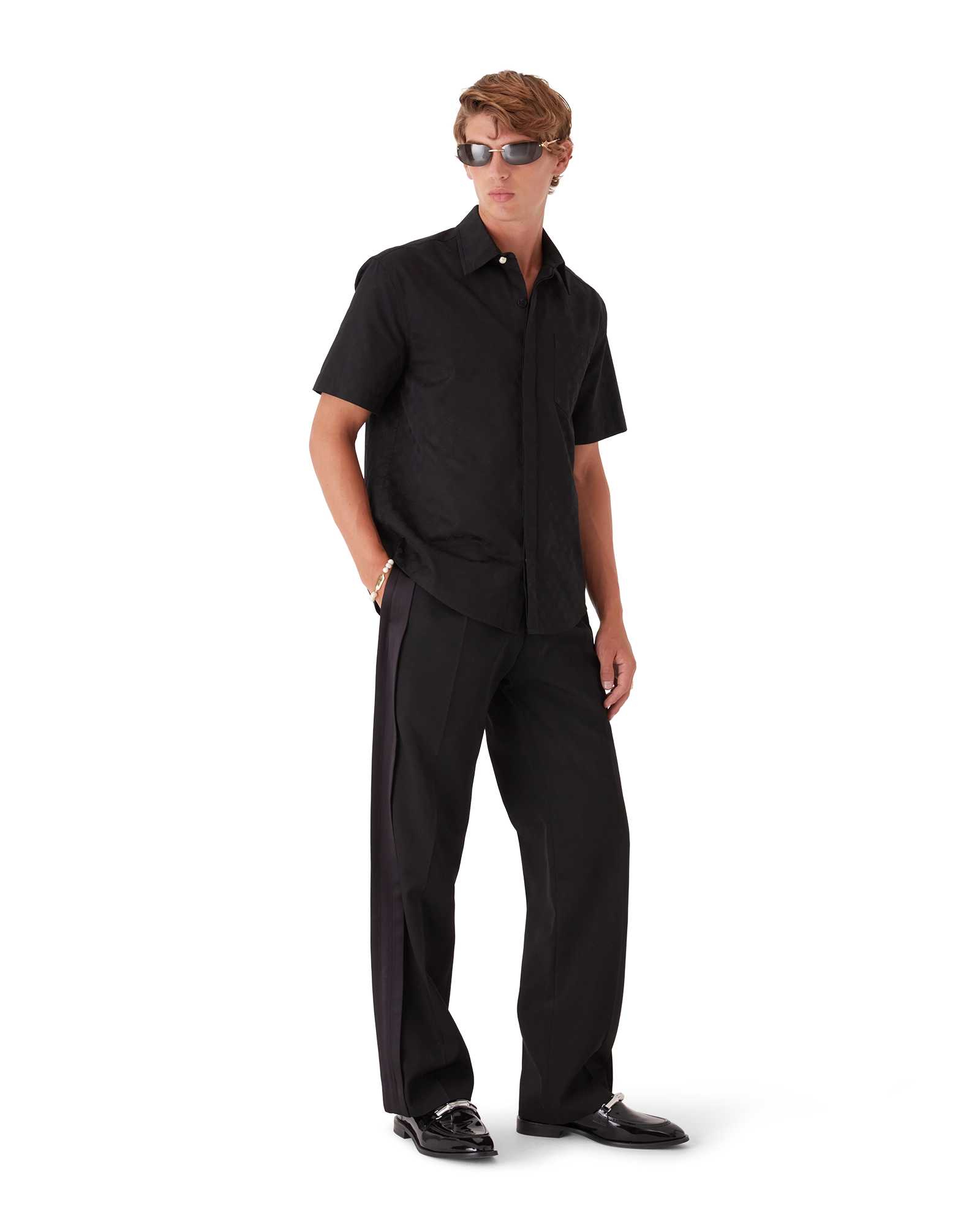 Cotton Monogram Short Sleeve Shirt