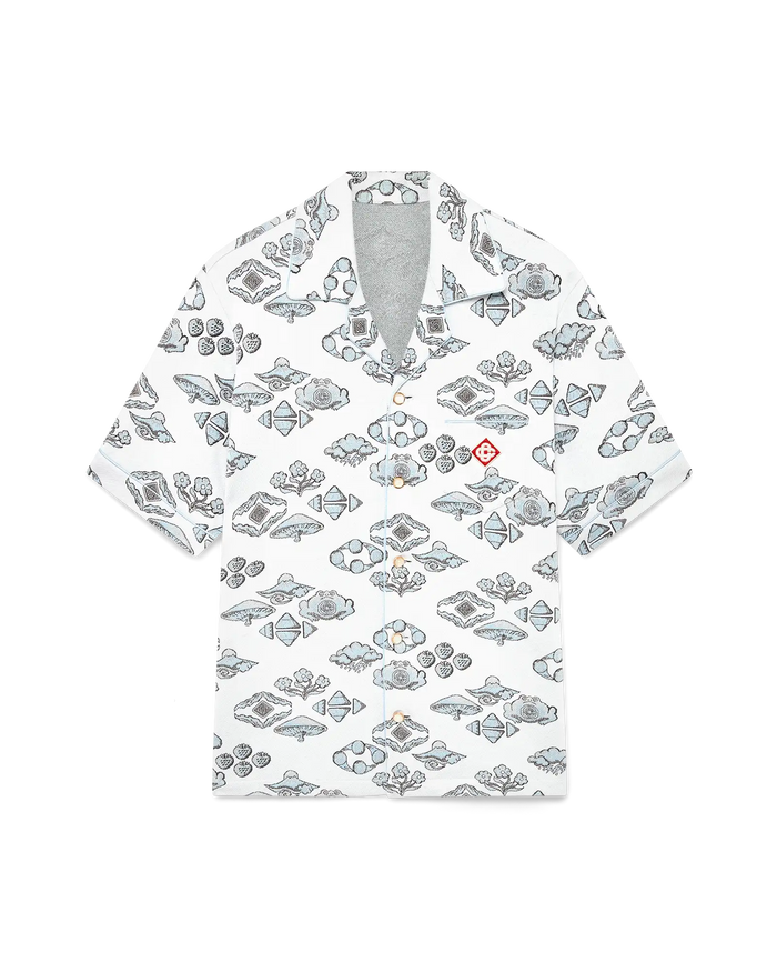 Chemise à manches courtes en jacquard à motifs