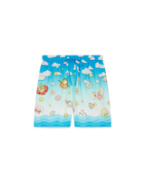 Kawaii Motif Silk Twill Shorts