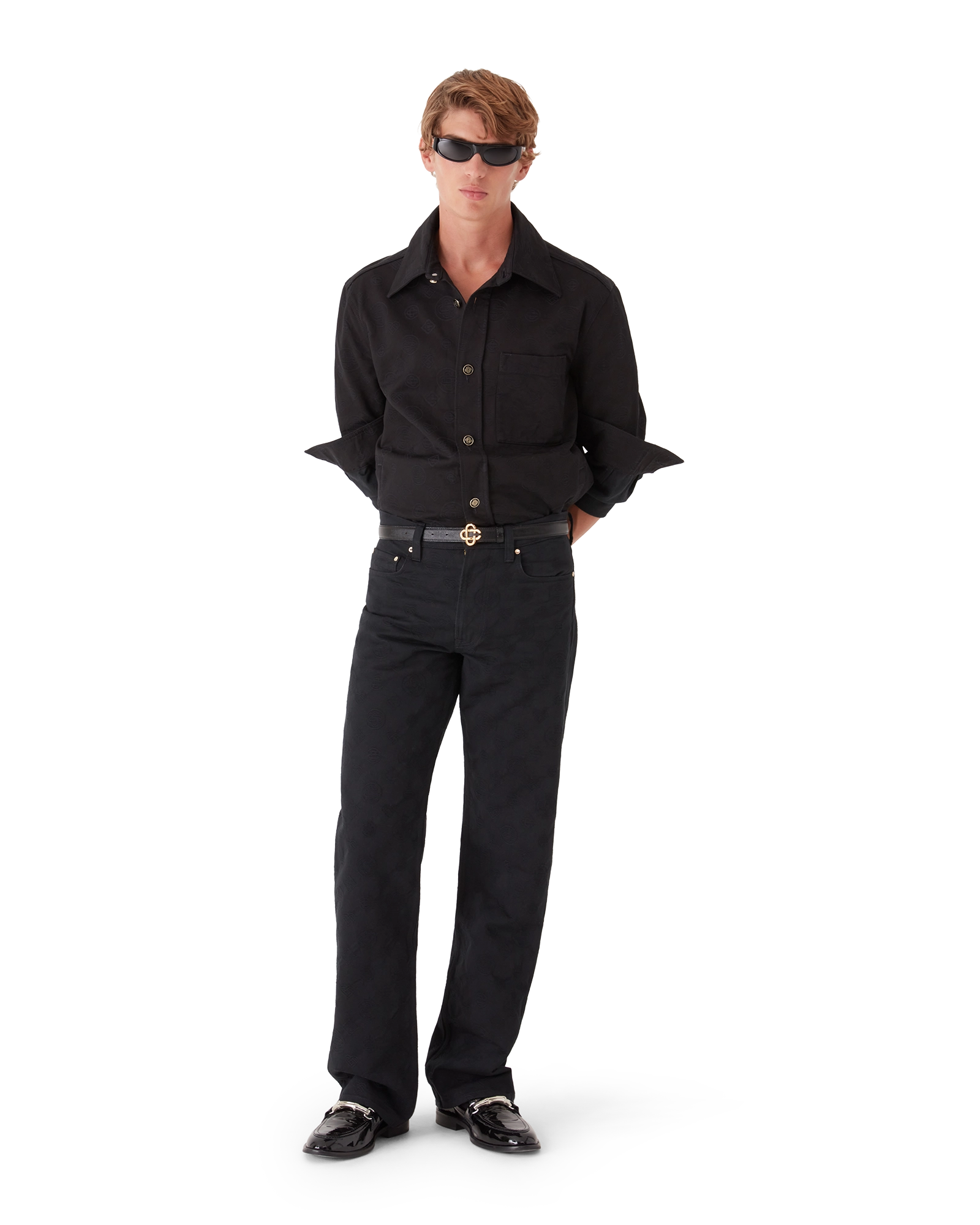 Denim Monogram Straight Leg Jeans