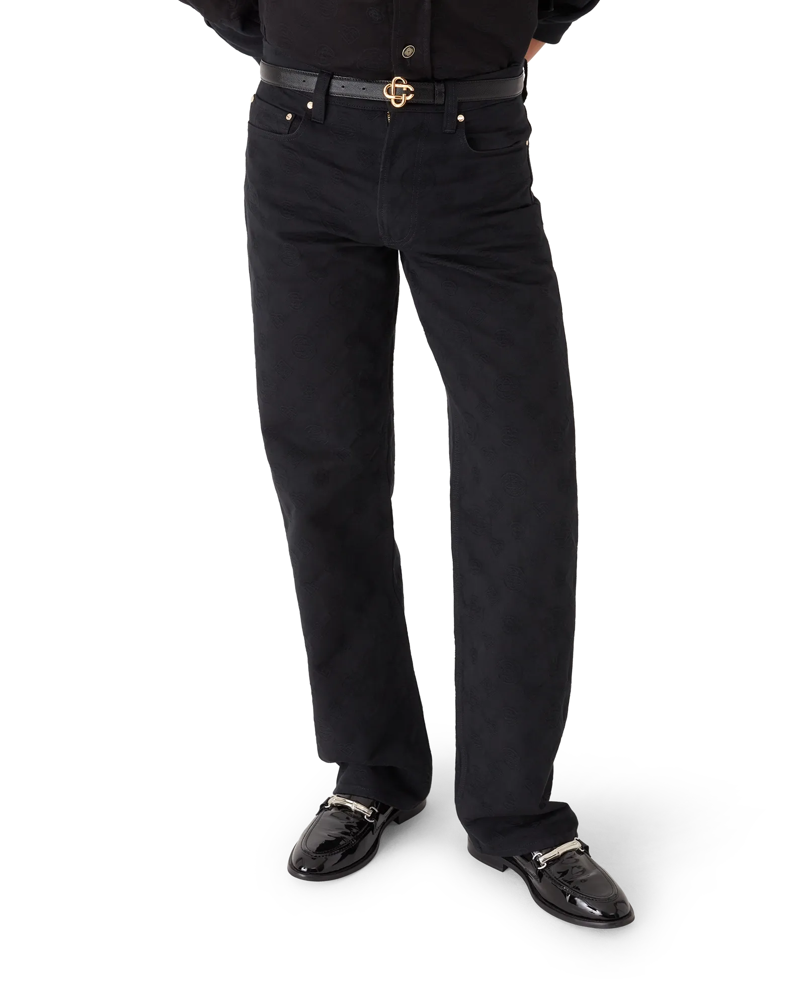 Denim Monogram Straight Leg Jeans