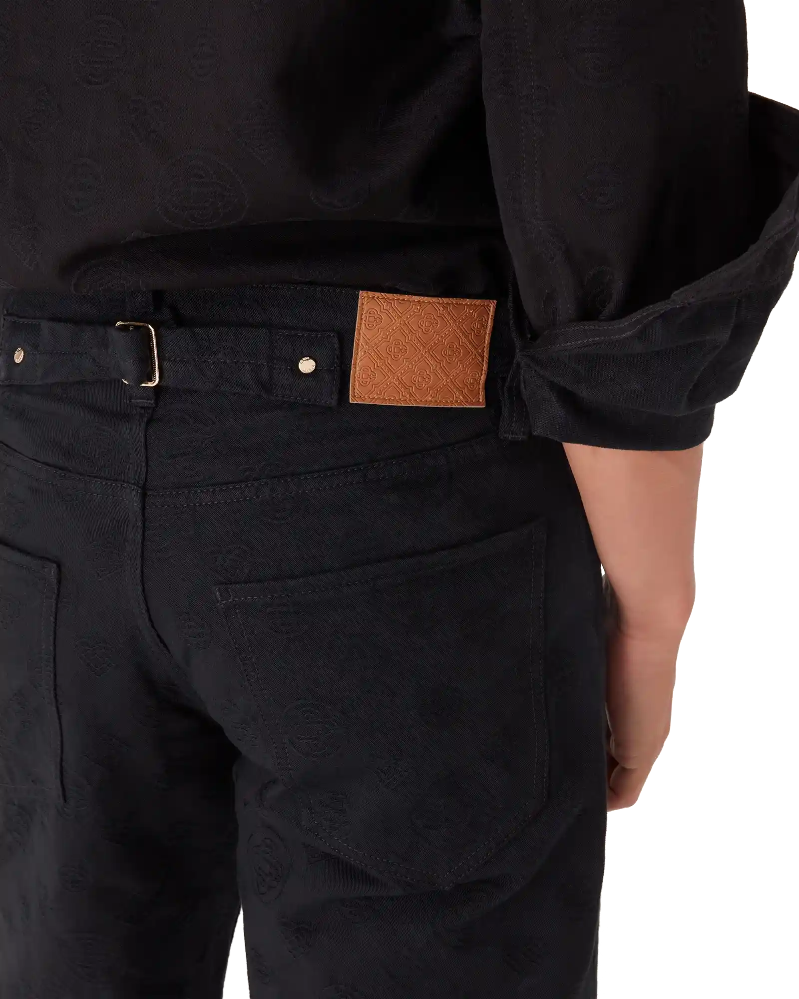 Denim Monogram Straight Leg Jeans