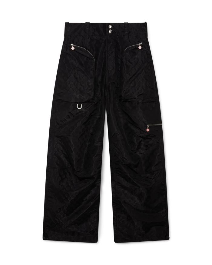 Pantalon cargo en nylon jacquard