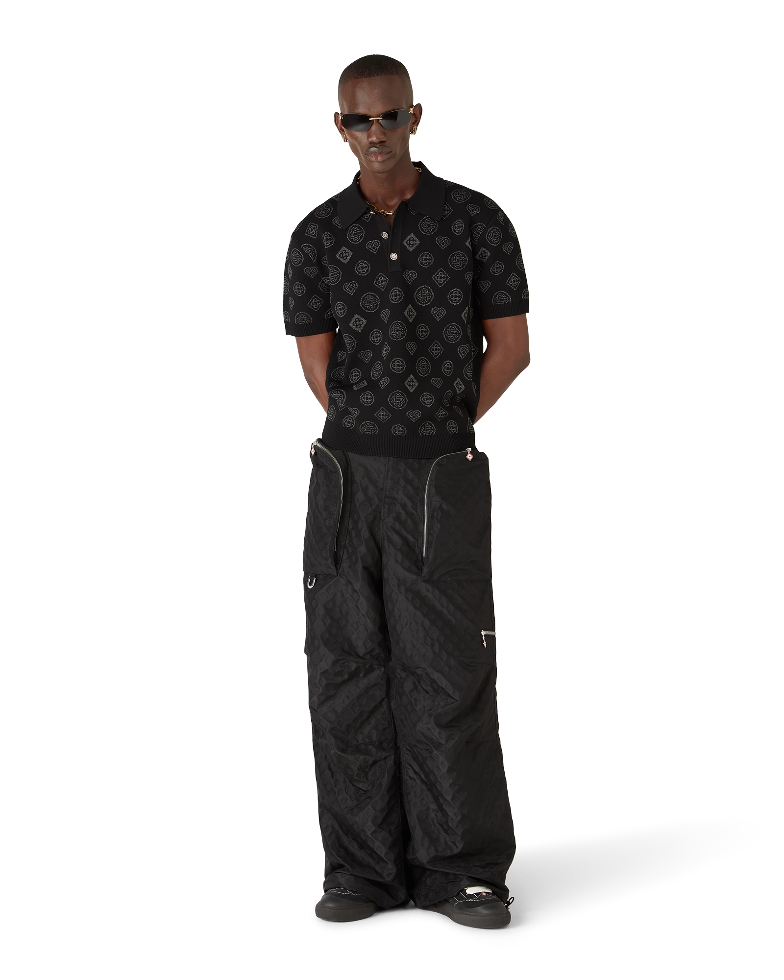 Nylon Jacquard Cargo Trousers