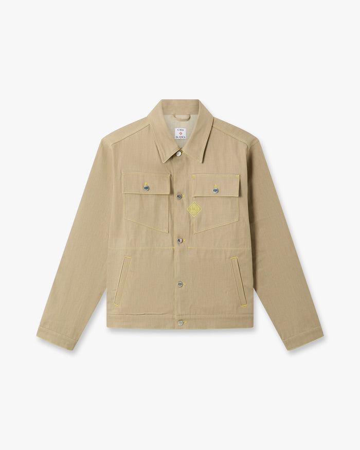 Beige Desert Canvas Denim Jacket