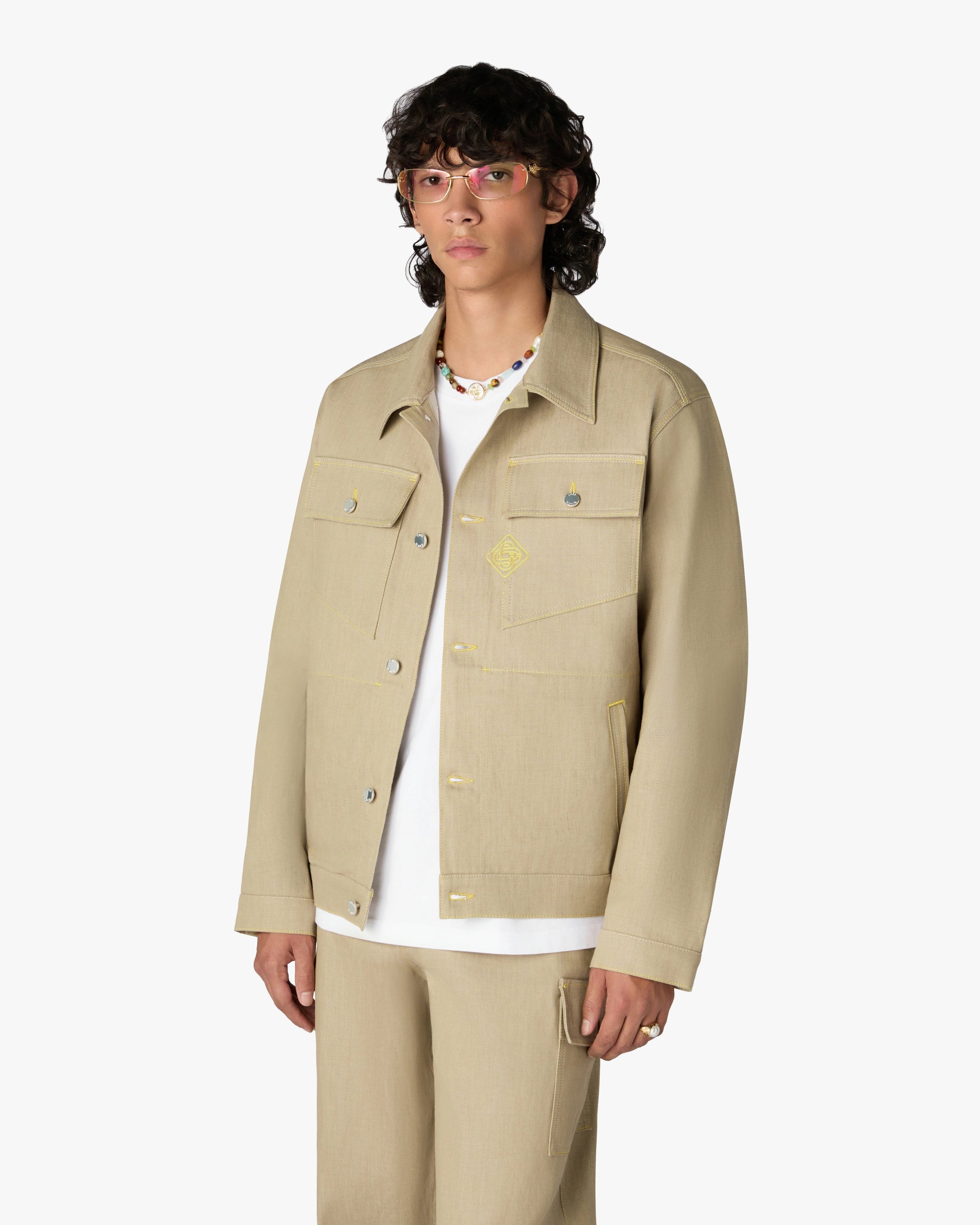 Beige Desert Canvas Denim Jacket