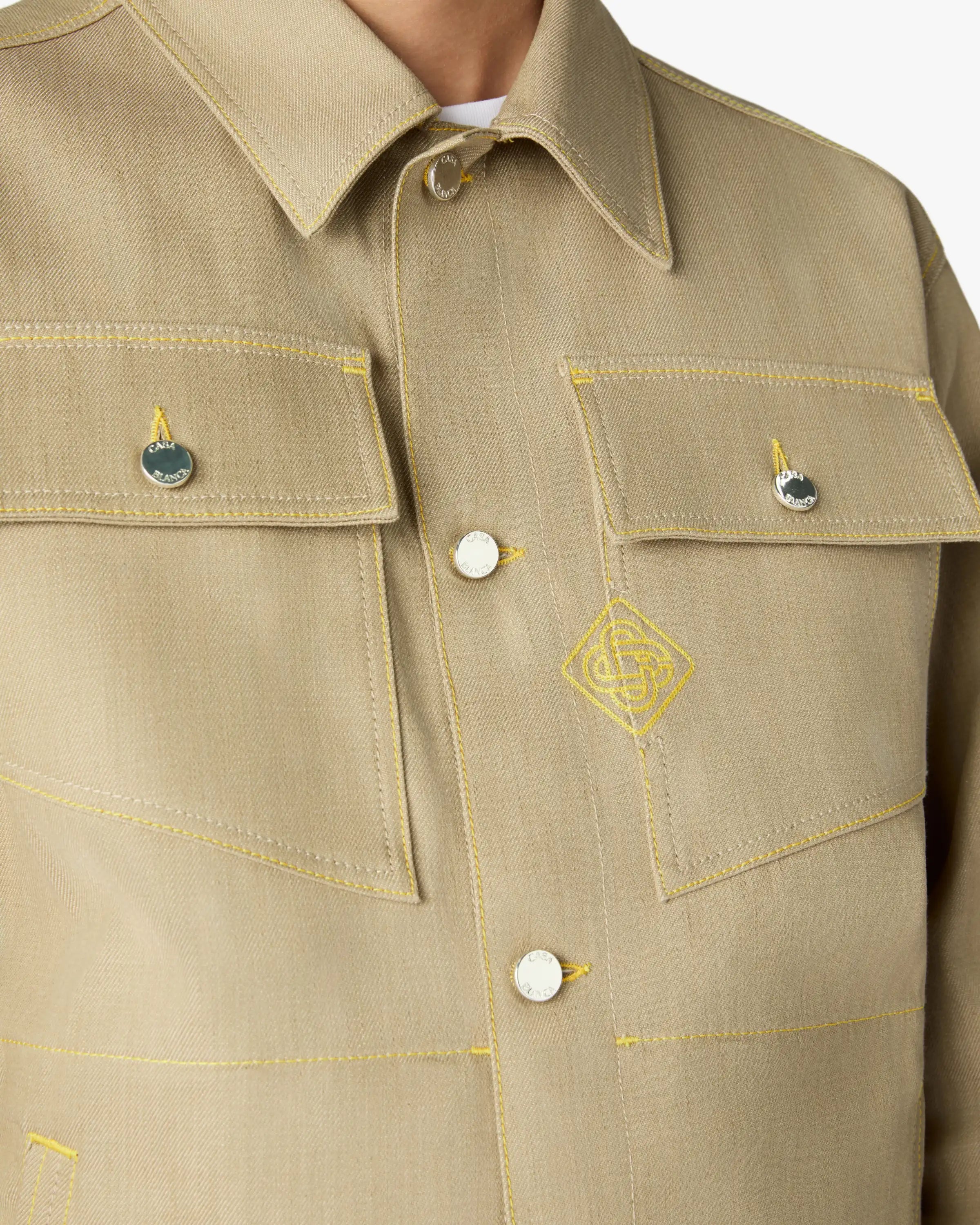 Beige Desert Canvas Denim Jacket