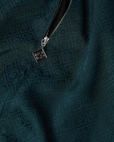 Dark Teal Monogram Zip-Up Track Jacket