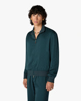 Dark Teal Monogram Zip-Up Track Jacket
