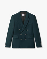 Dark Teal Wool Double-Breasted Jacket
