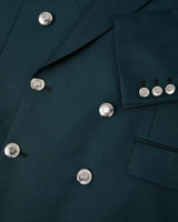 Dark Teal Wool Double-Breasted Jacket