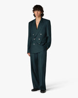 Dark Teal Wool Double-Breasted Jacket