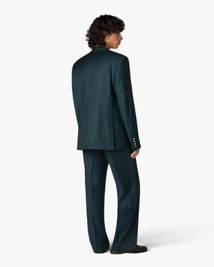 Dark Teal Wool Double-Breasted Jacket