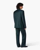 Dark Teal Wool Double-Breasted Jacket