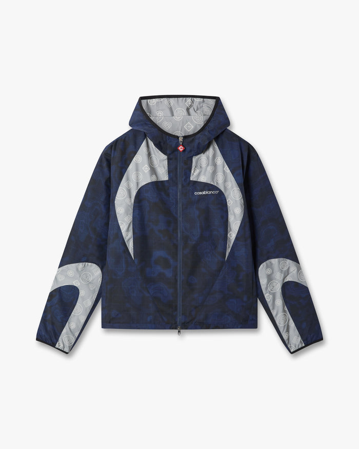 Blue Heatmap Zip-Up Hooded Jacket