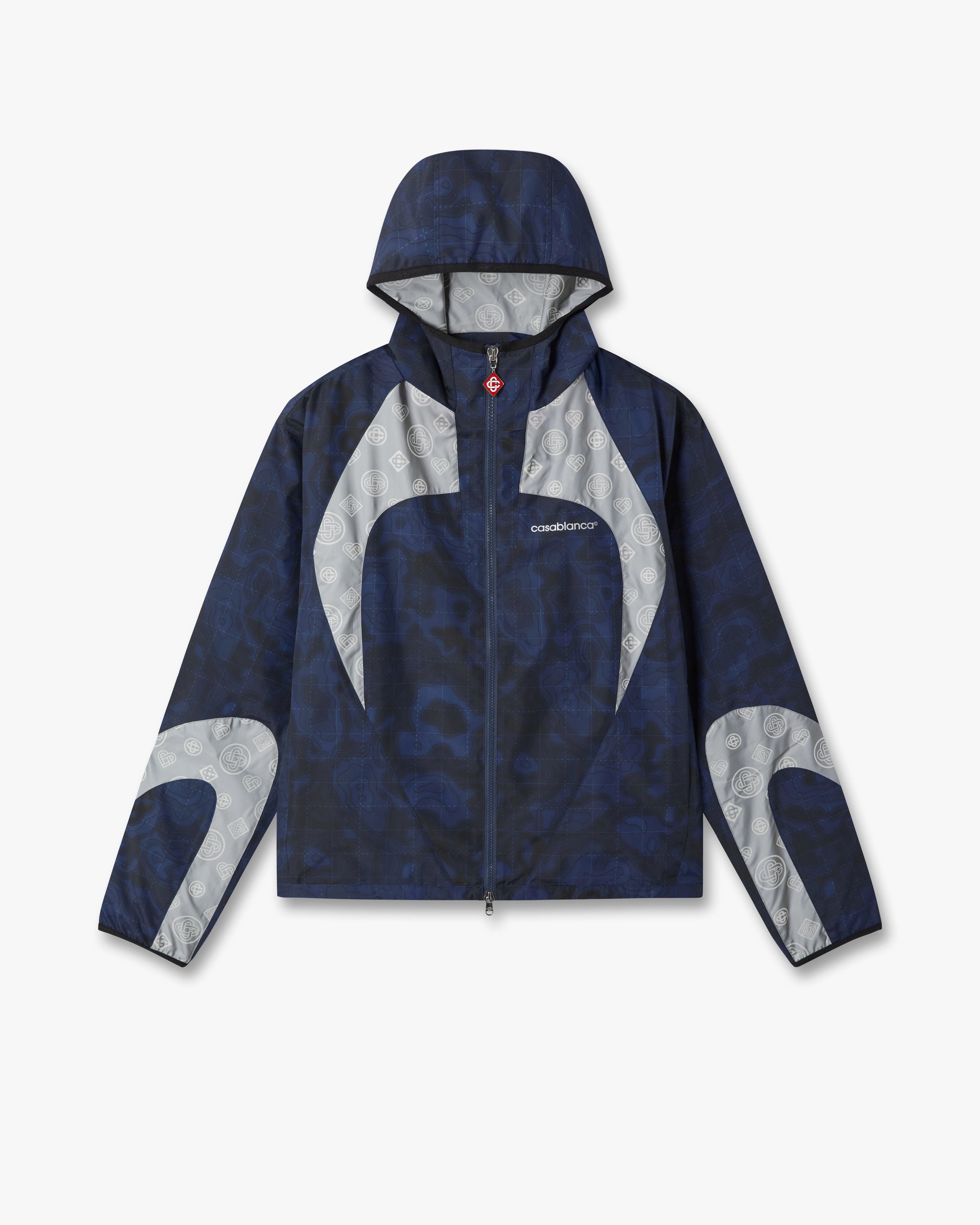 Blue Heatmap Zip-Up Hooded Jacket