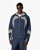 Blue Heatmap Zip-Up Hooded Jacket
