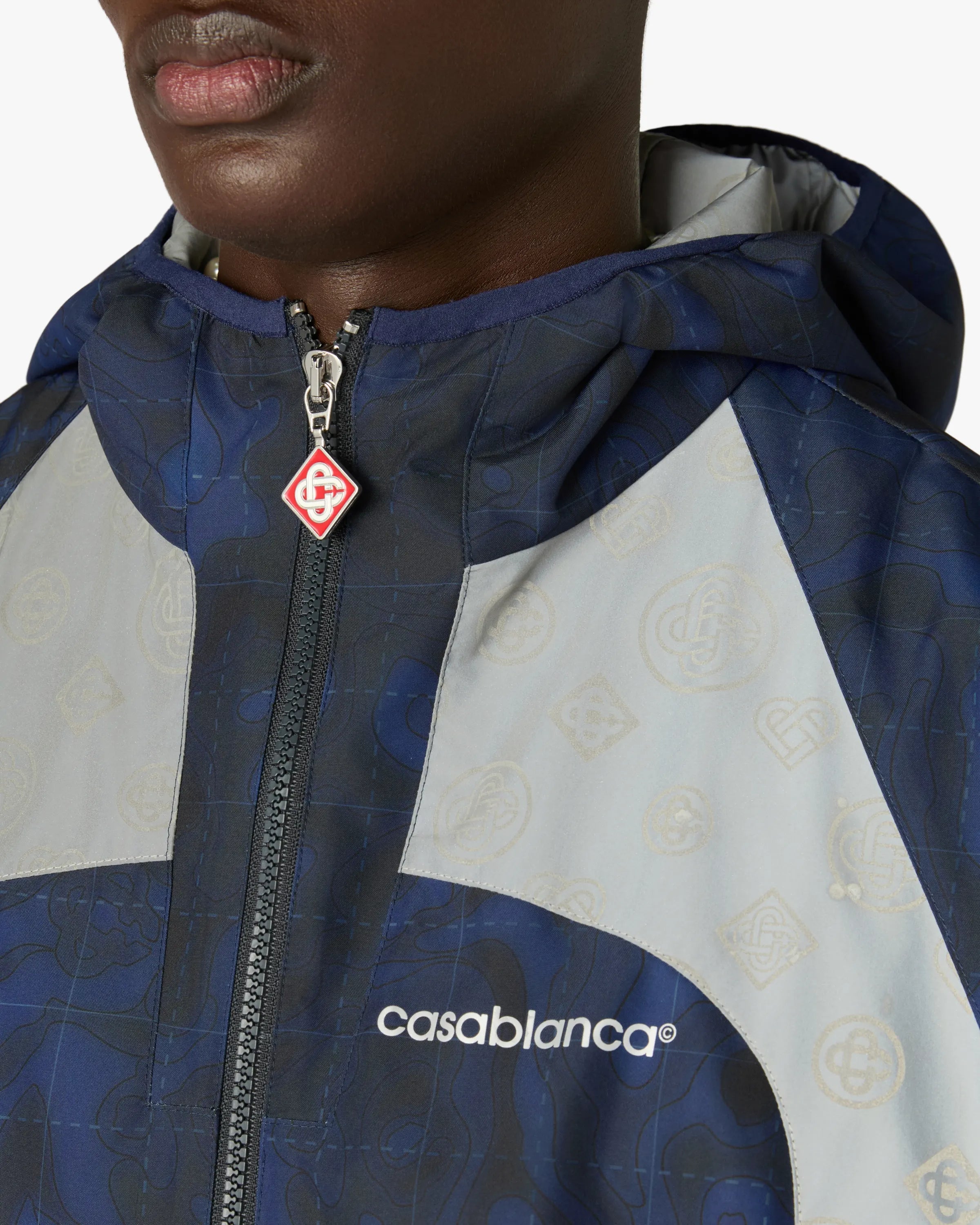 Blue Heatmap Zip-Up Hooded Jacket