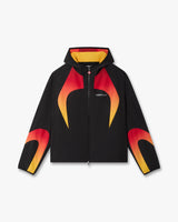 Black & Orange Gradient Zip-Up Hooded Jacket