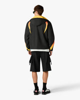 Black & Orange Gradient Zip-Up Hooded Jacket