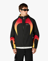 Black & Orange Gradient Zip-Up Hooded Jacket