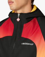 Black & Orange Gradient Zip-Up Hooded Jacket