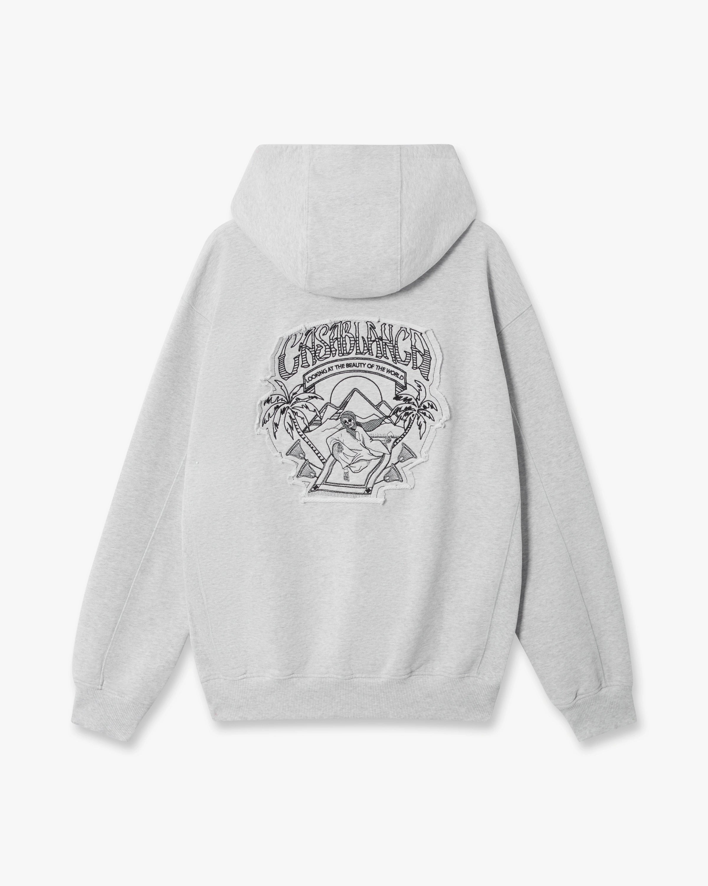Grey Eveil Ancestral Applique Hooded Sweatshirt