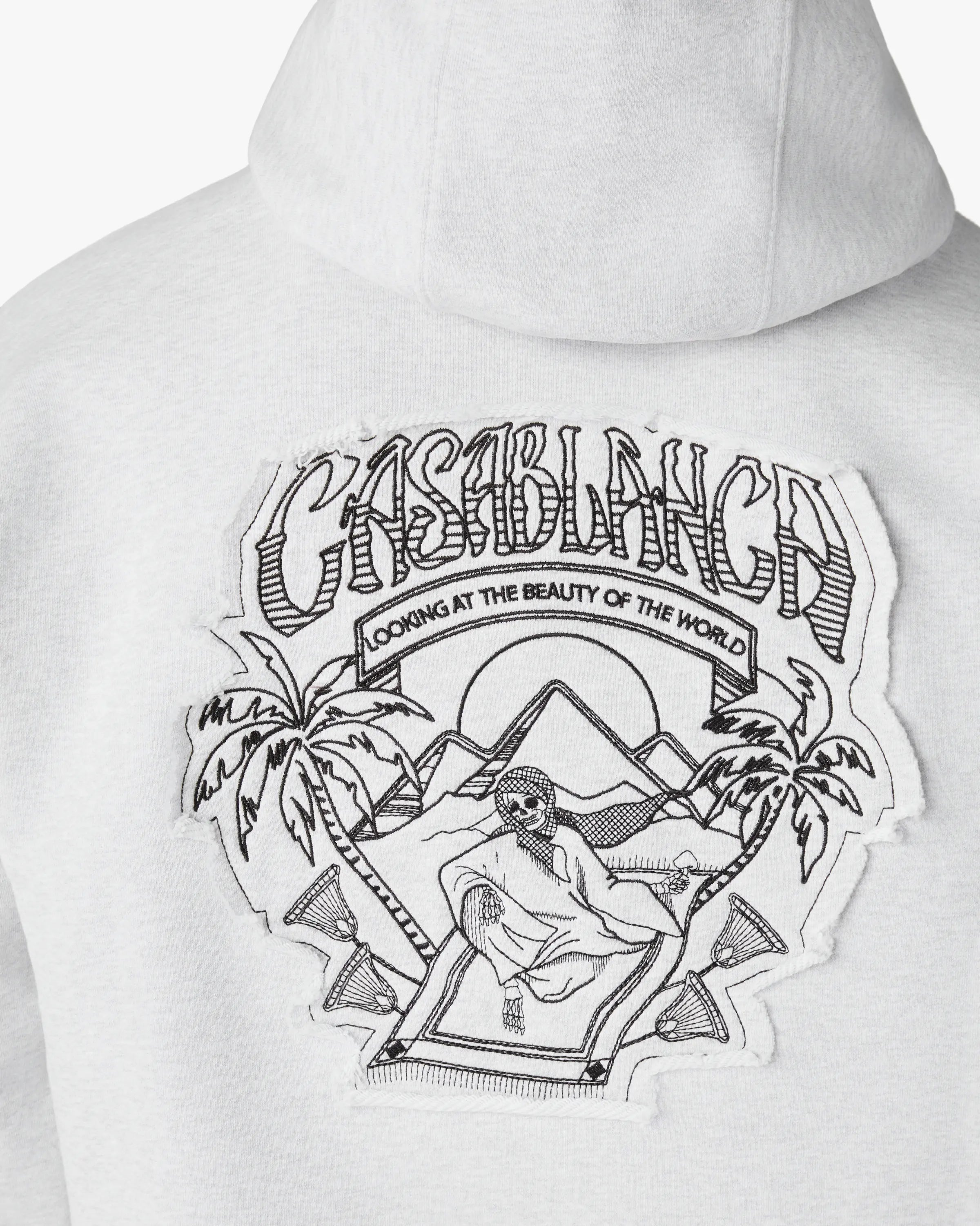 Grey Eveil Ancestral Applique Hooded Sweatshirt