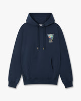 Navy Casa Kaspia New York Club Icon Printed Hooded Sweatshirt