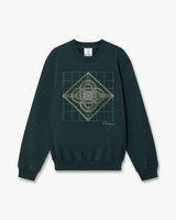 Dark Teal Logo Geometrie Sacree Embroidered Sweatshirt