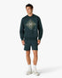 Dark Teal Logo Geometrie Sacree Embroidered Sweatshirt