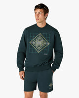 Dark Teal Logo Geometrie Sacree Embroidered Sweatshirt