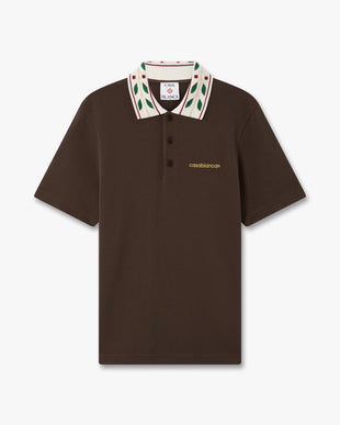 Brown Laurel Pique Short Sleeve Polo Shirt