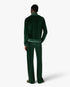 Green & Brown Stripe Velour Track Jacket